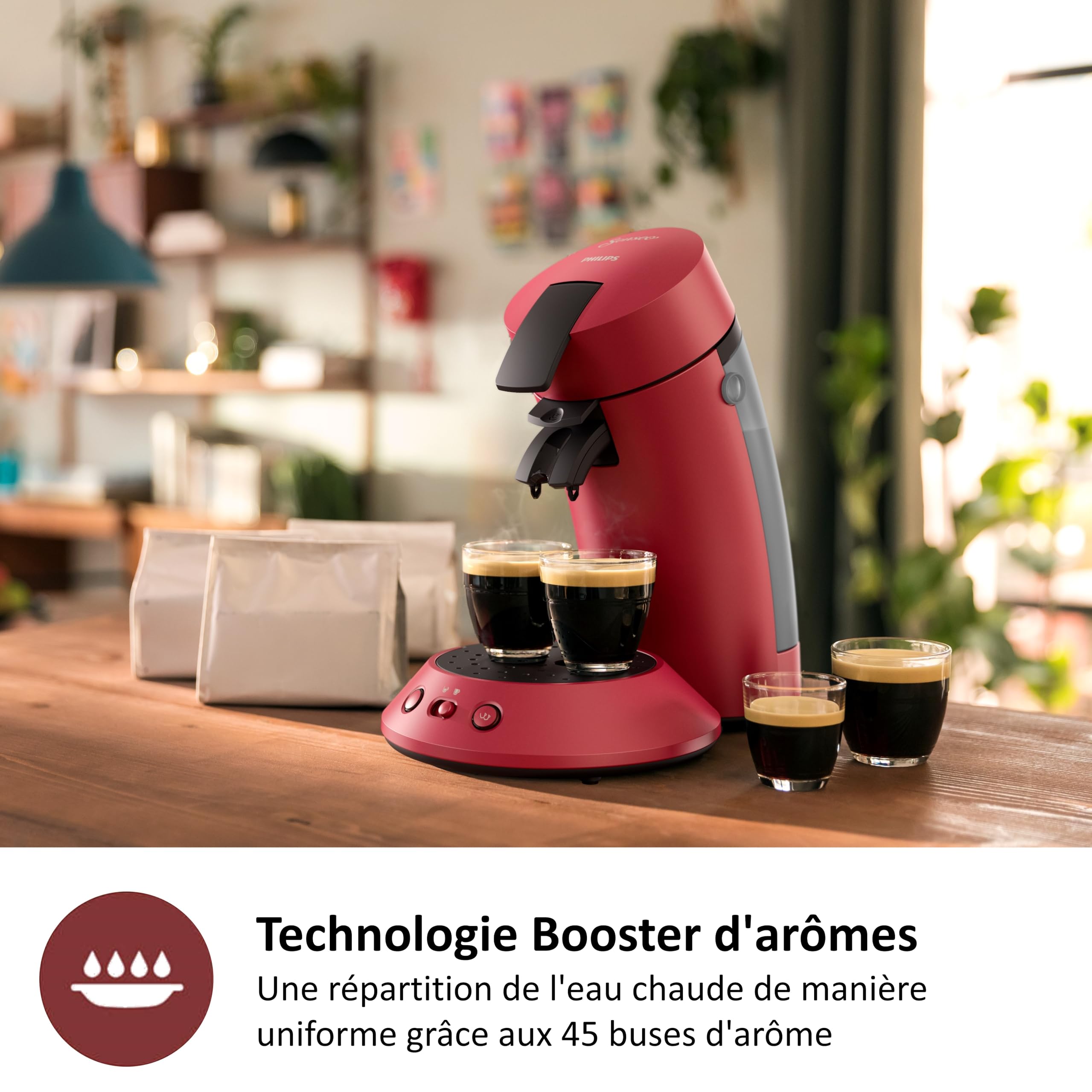 Machine à Café à Dosettes Senseo Original+ CSA210/91 - Rouge